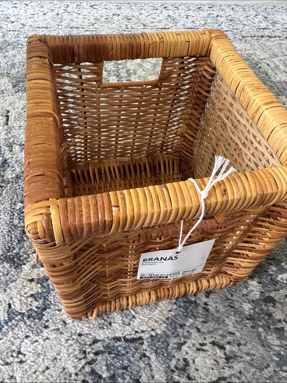 Ikea BRANÄS Ikea Branas square Basket rattan 9" x 10" x 9" NEW as is